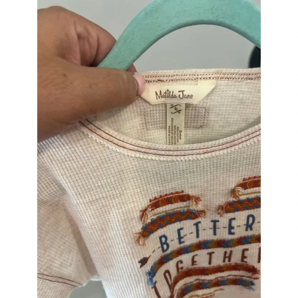 Matilda Jane Girls Better Together Graphic‎ Waffle Tee Size 6